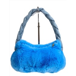 Женская сумка из искусственного меха, цвет голубой