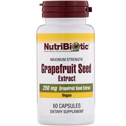 NutriBiotic, экстракт семян грейпфрута, 250 мг, 60 капсул