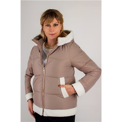 Демисезонная куртка с меховой отделкой, арт. 822