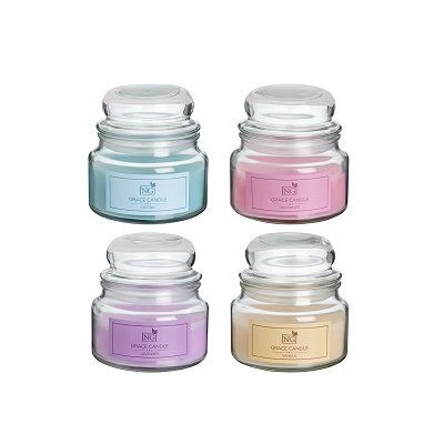 Cвеча ароматизированная Grace Candle 170 гр. ваниль, хлопок, лаванда, красные фрукты NEW GALAXY