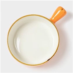 Кокотница Magistro «Церера», 500 мл, d=15 см, фарфор, оранжевая