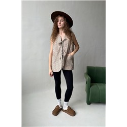 Жилет стеганый  HOME109/02/Бежевый, коричневый