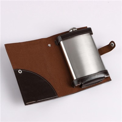 Фляжка «Герб», нержавеющая сталь, чехол, 300 мл