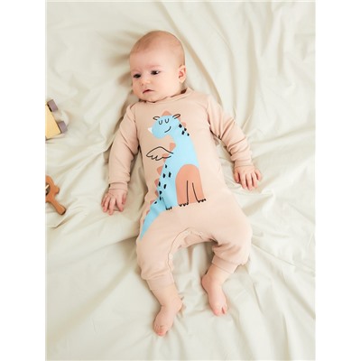 Комбинезон «Крошка Я. Дракоша», рост 62-68 см, бежевый