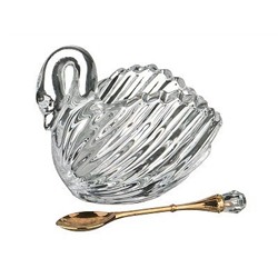 Икорница с ложкой МУЗА 11,5х6,5х9,5 см, стекло