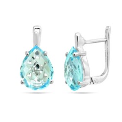 Серьги из серебра топаз, Капля