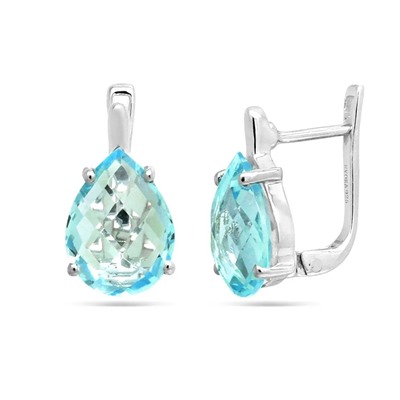 Серьги из серебра топаз, Капля