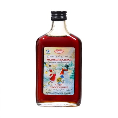 Новогодний безалкогольный алтайский медовый бальзам на травах Vitamuno «Анти-простудный», 250 мл