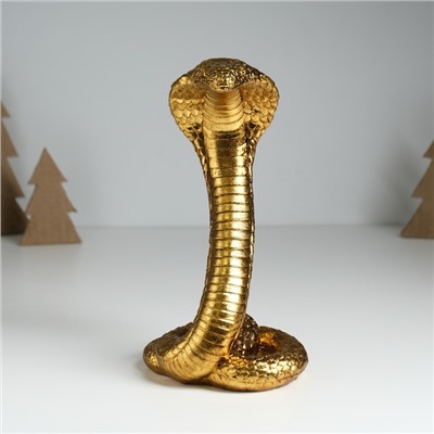 Фигурка полистоун «Египетская кобра», под золото, 10.5×8.7×19 см