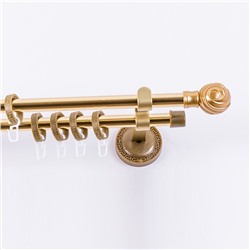 Карниз двухрядный «Фэшн», 180 см, d=1.6 см, с наконечниками «Орион», цвет матовое золото