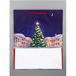 Пакет подарочный новогодний ламинированный, «Новогодний каток», 26×12×32 см