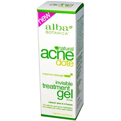 Alba Botanica, Acne Dote, невидимый гель по уходу за кожей, нежирный, 14 г (0,5 унции)