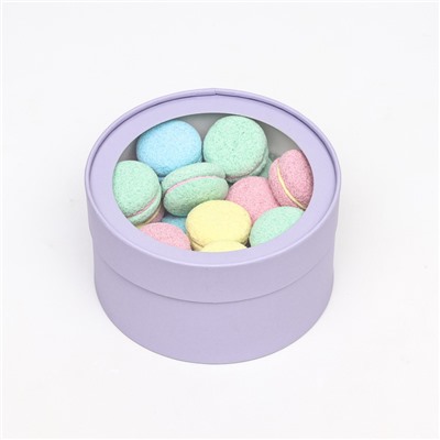 Набор 2 в 1 круглых коробок «Бледно-фиолетовый» с окном, 21×11 - 18×10 см