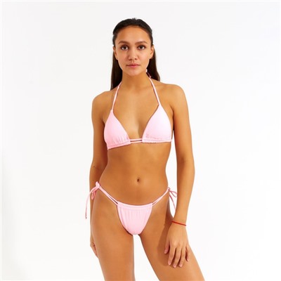 Купальник раздельный с завязками женский MINAKU, розовый, размер 46