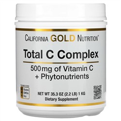California Gold Nutrition, Total C, комплекс с витамином C + фитонутриенты, 500 мг, 1 кг (2,2 фунта)