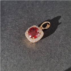 Кулон Xuping, покрытие позолота, вставка: камень красный, арт.001.886