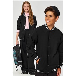 Детский бомбер из футера двухнитки с застежками на кнопках Happyfox