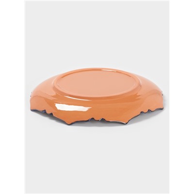 Ляган Риштанская Керамика «Цветы», 32 см, рифлёный, разноцветный