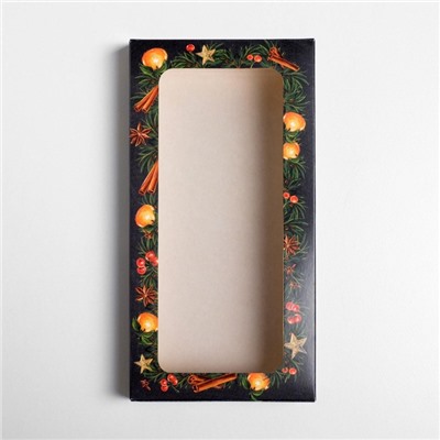 Коробка для шоколада новогодняя «Зима - Время волшебства», с окном, 17×8.5×1.5 см