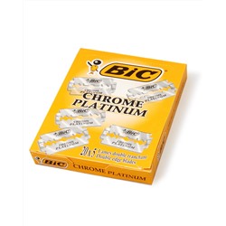 Лезвия для бритья классические двусторонние BIC Chrome Platinum 5шт.(20X5шт. =100 лезвий) в коробке