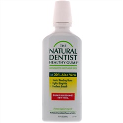 The Natural Dentist, Healthy Gums, ополаскиватель для полости рта против воспаления десен и зубного налета, перечная мята, 500 мл (16,9 унции)