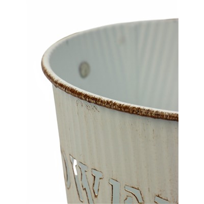 Кашпо «Ведёрко цветочный сад», 13×13×12 см, белое