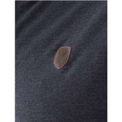 Тонкий лонгслив с круглым воротом на пуговицах из премиального хлопка с эластаном