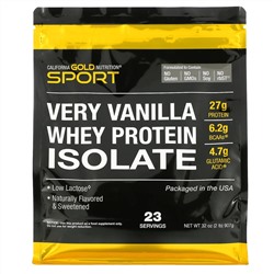 California Gold Nutrition, Изолят сывороточного протеина с ванильным вкусом, 907 г (2 фунта)