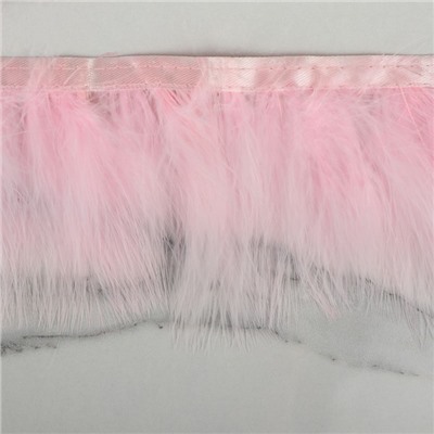 Перья марабу декоративные, на ленте, 8-10 см, 5±0.5 м, розовые
