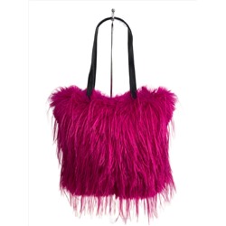 Женская сумка из искусственного меха, цвет фуксия
