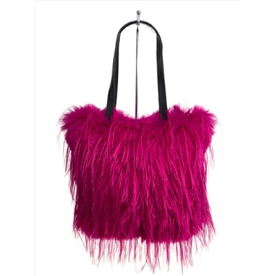 Женская сумка из искусственного меха, цвет фуксия