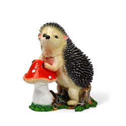 Садовая фигура из полистоуна «Ёж с грибом», 38×22×38 см