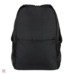 Рюкзак 43x29x15см, 1отд., 4карм., нашивки, декор шнурком, черный, 2 цвета