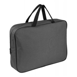 Папка А4 на молнии с ручками 35х26,5х4,5 см "СЕРАЯ" внут.карман П-1518 Проф-Пресс