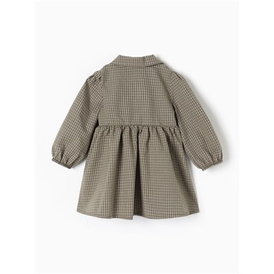 Платье для девочки «Крошка Я. Клетка», рост 74-80 см, зелёное