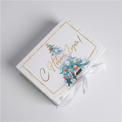 Коробка подарочная новогодняя складная «С Новым годом», 16.5×12×5 см