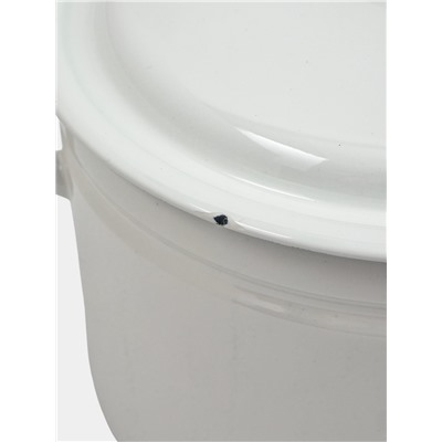 УЦЕНКА Кастрюля эмалированная, 8 л, d=26.4 см, с крышкой, цилиндрическая, без декора, белая