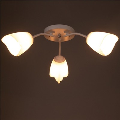 Люстра «Оникс» BayerLux 3×15 Вт E27, белый, 50×50×15 см