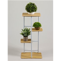 Подставка для цветов Greengo, 4 полки, 36×23×74 см, напольная, каркас металл, полки МДФ, белая