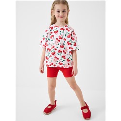 Комплект трикотажный для девочек: брюки (легинсы укороченные), фуфайка (футболка)