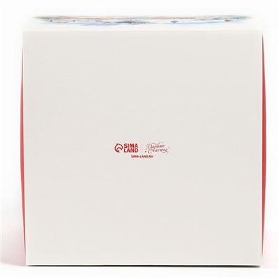 Коробка кондитерская новогодняя с окном, сундук, «Тепла и уюта», 20×20×20 см