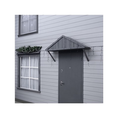 Гирлянда «Бахрома» 25×0.7 м, IP44, УМС, тёмная нить, 450 LED, свечение тёплое белое, мерцание, 220 В