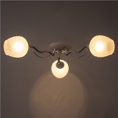 Люстра «Элия» 3хЕ27 40 Вт бело-хромовый 47×47×18 см BayerLux