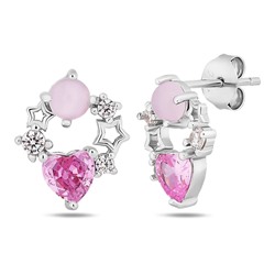 Серьги, розовый кварц, Z-23803