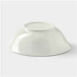 Тарелка глубокая Доляна White Label, 350 мл, d=15 см, фарфор, белая