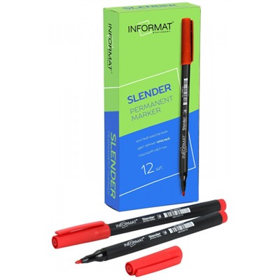 Маркер перманентный 1мм PRR01R Slender красный inФОРМАТ