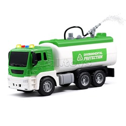 Машина "Цистерна" 1:16 (свет, звук, вода) в коробке (зеленый)