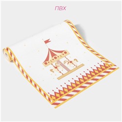 Дорожка новогодняя на стол Доляна «Парк аттракционов», сервировочная, 180×30 см, белая