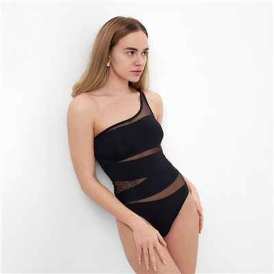 Купальник женский слитный, цвет чёрный, размер 50 (46)