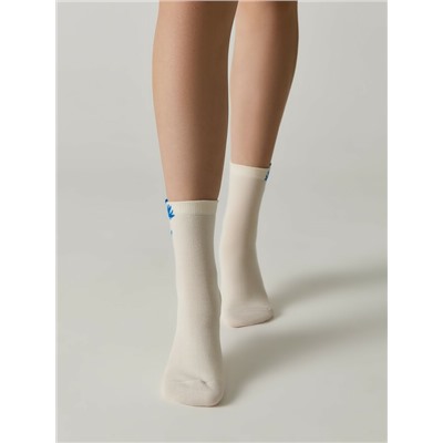 Классические CONTE CLASSIC Удлинённые носки женские из хлопка с пикотом «Василёк»